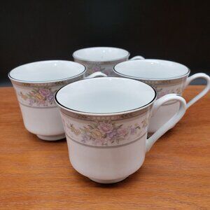 Farberware Southampton Cups Set of 4 Ivory Fine China Gold Trim Excel Marked